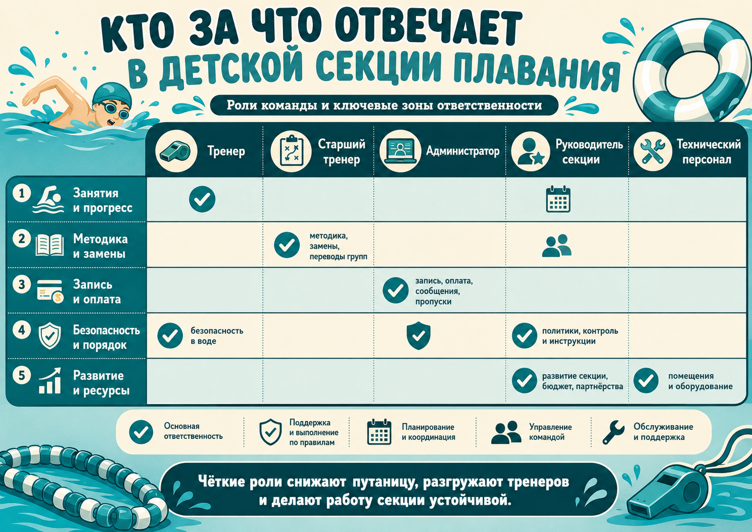 Кто отвечает за работу детской секции
