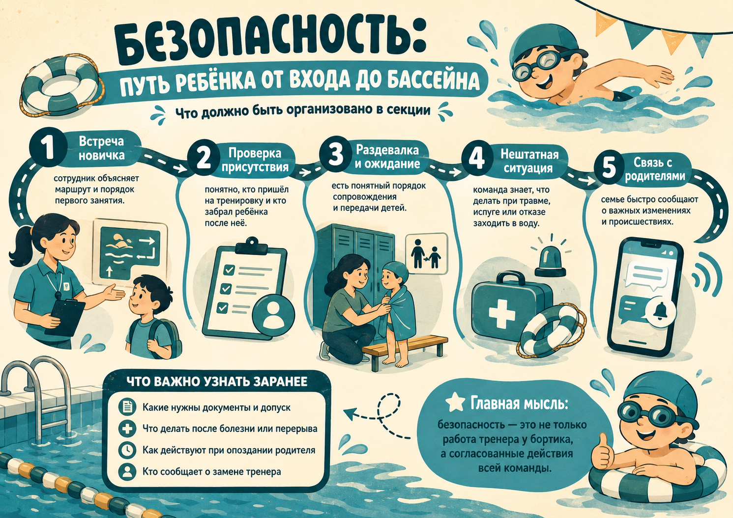 Безопасность начинается до входа в воду