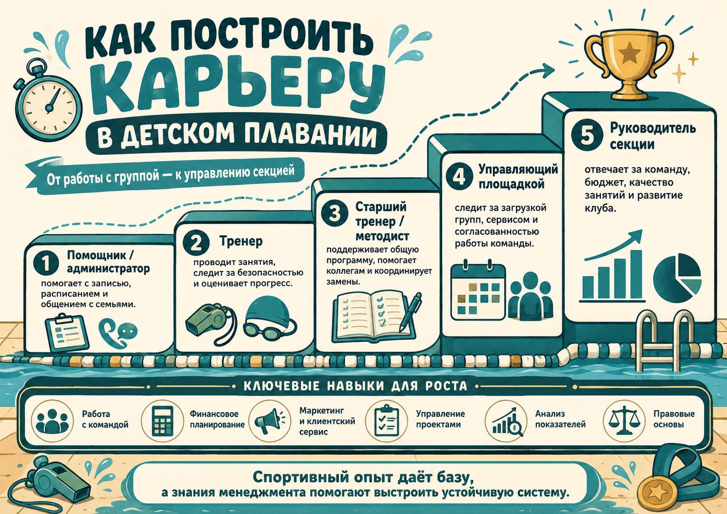 Какие профессии связаны с детским плаванием
